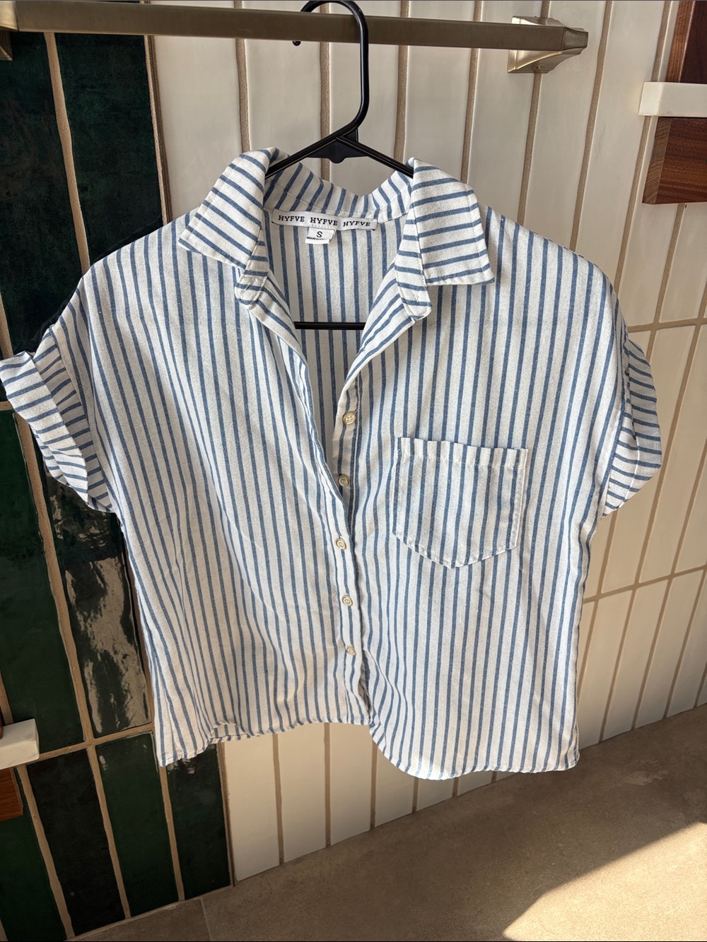HYFVE Blue & White Striped Button-Front Shirt